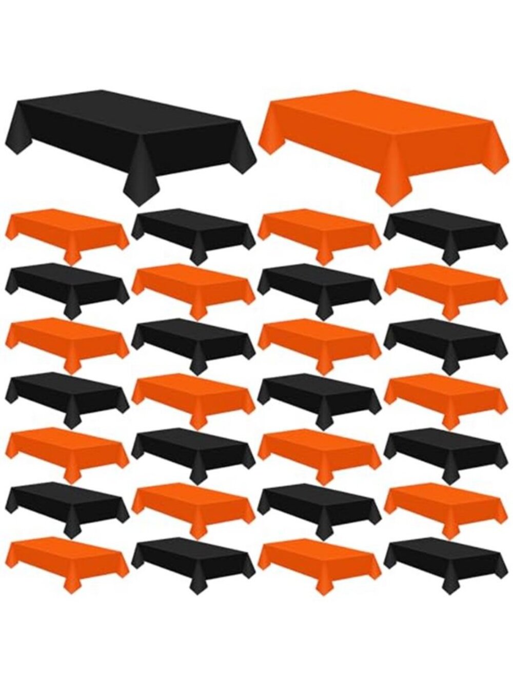 24 Pcs Halloween Plastic Tablecloth, Black Orange